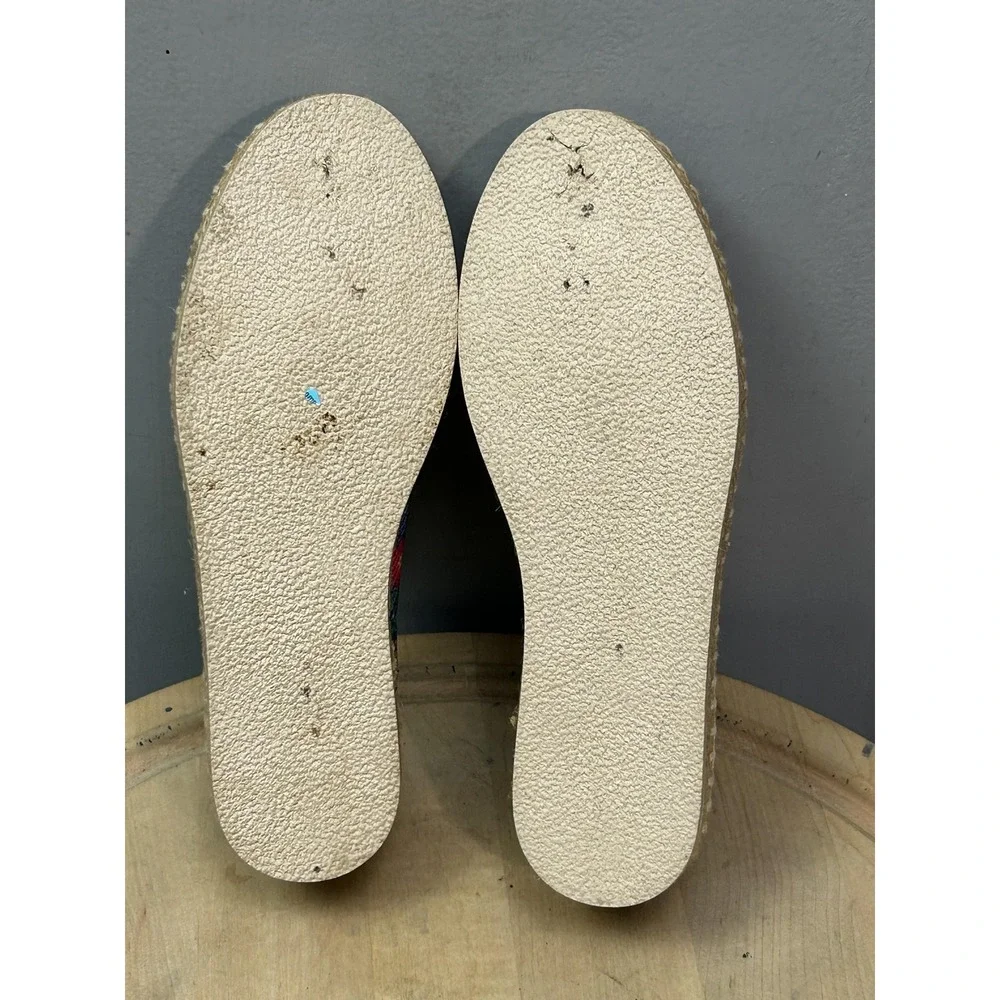 Sergio‎ Banamex Shoes Womens Size 8.5 Blue Floral Denim Espadrille Slip On